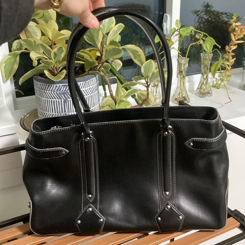 EUC Black Leather Cole Haan Tote